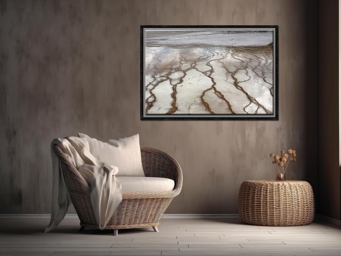 Beautiful Salt Flats of Yellowstone. Framed canvas wall art. Fine art photography by Kristen Olivares.