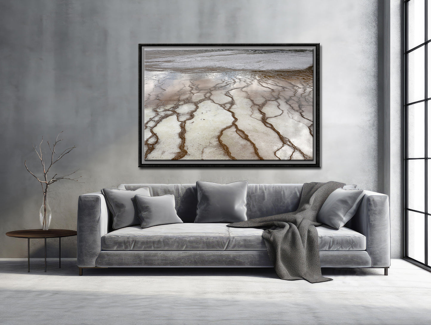 Beautiful Salt Flats of Yellowstone. Framed canvas wall art. Fine art photography by Kristen Olivares.