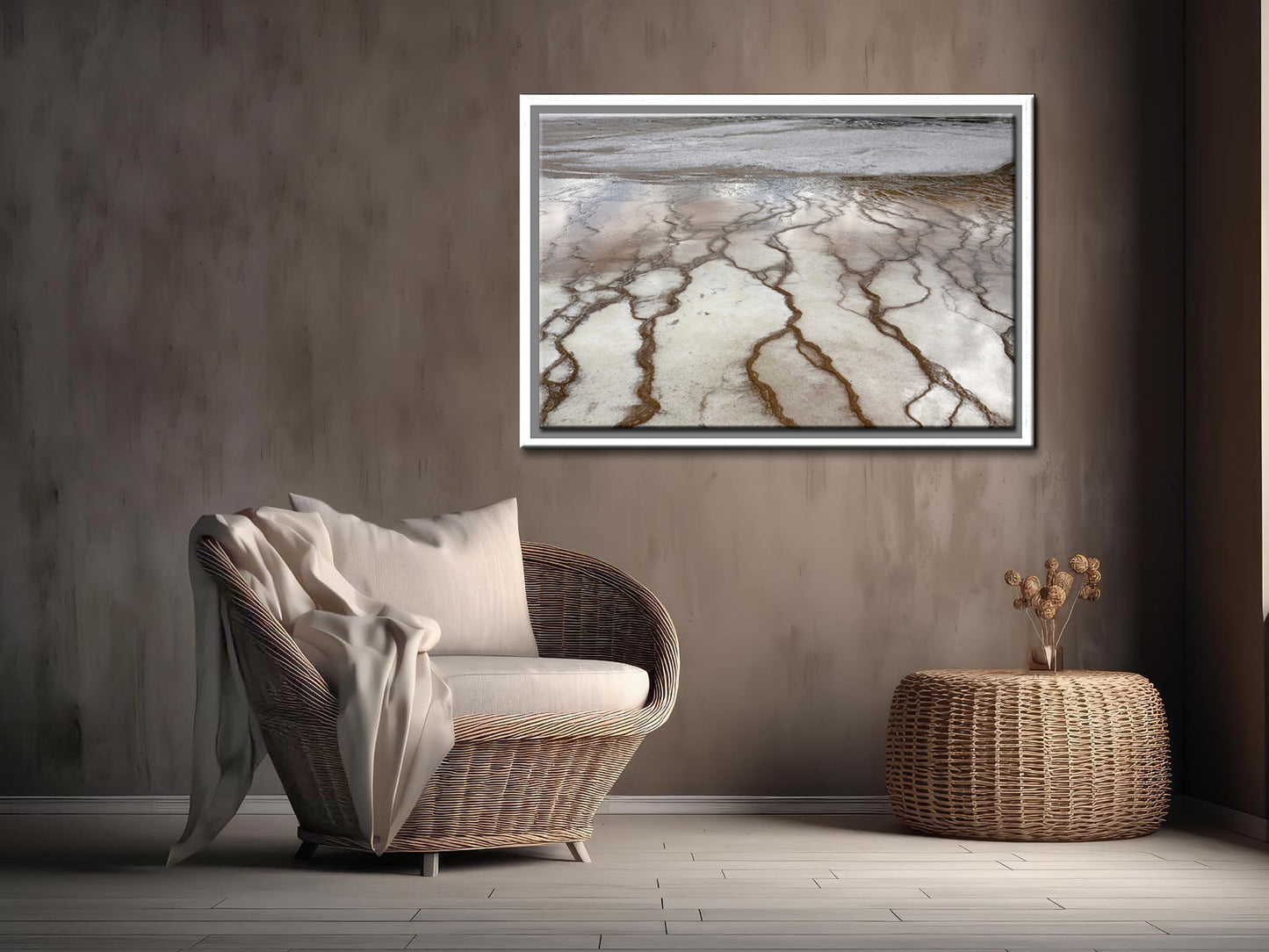 Beautiful Salt Flats of Yellowstone. Framed canvas wall art. Fine art photography by Kristen Olivares.