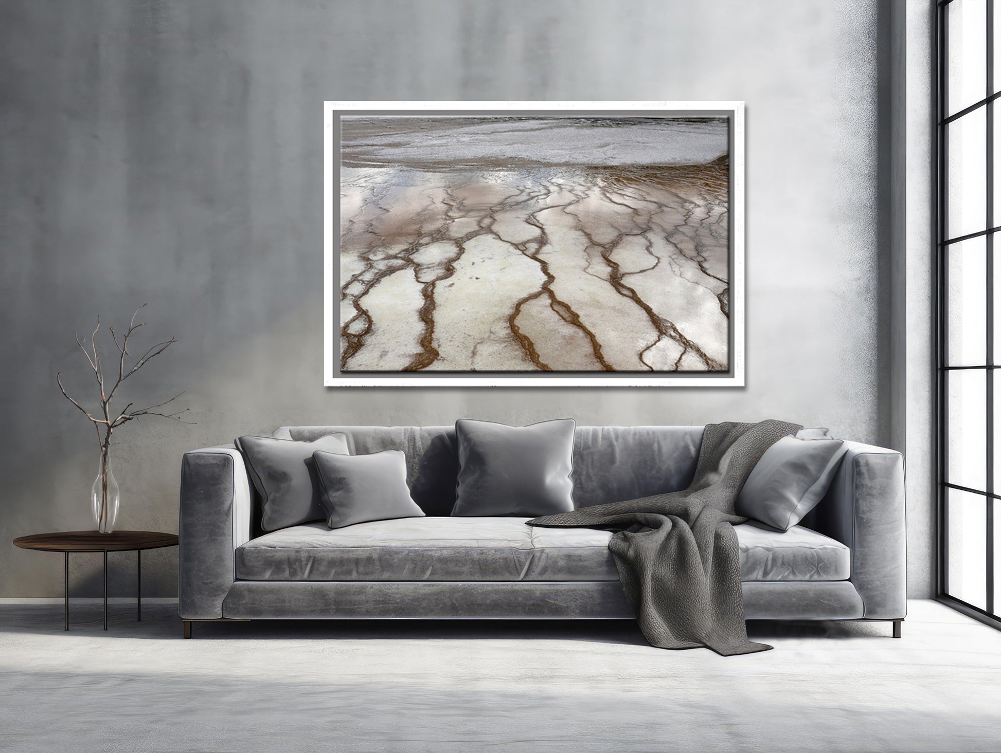 Beautiful Salt Flats of Yellowstone. Framed canvas wall art. Fine art photography by Kristen Olivares.