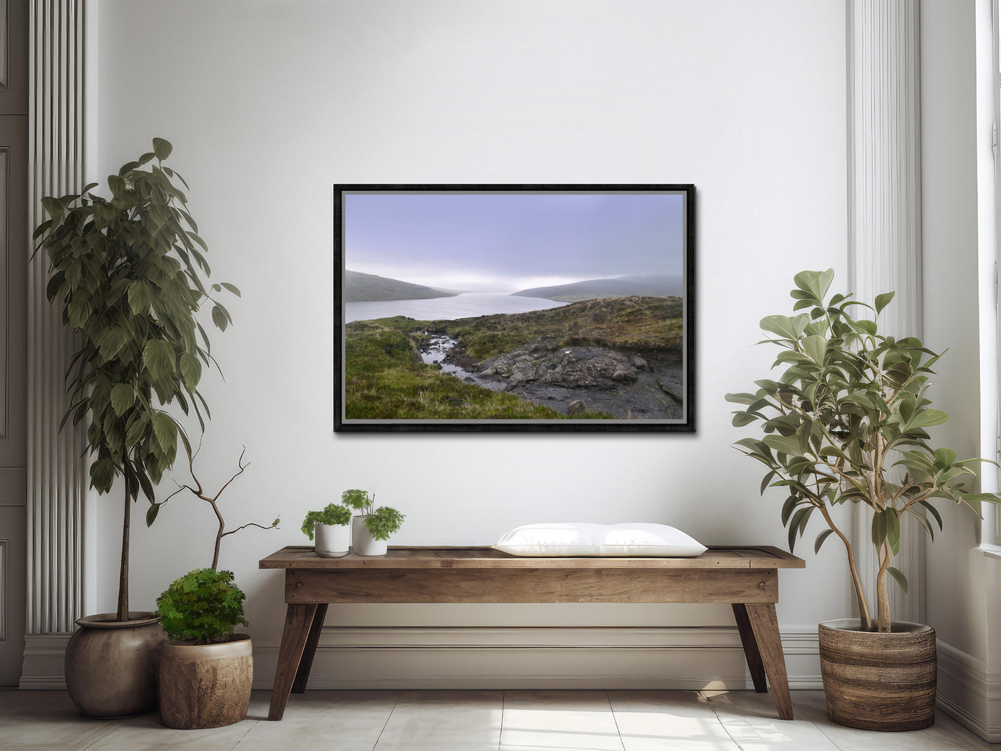 A beautiful picture of Sørvágsvatn lake, the ‘lake above the Ocean’ in the Faroe Islands. Framed Canvas wall art by Kristen Olivares