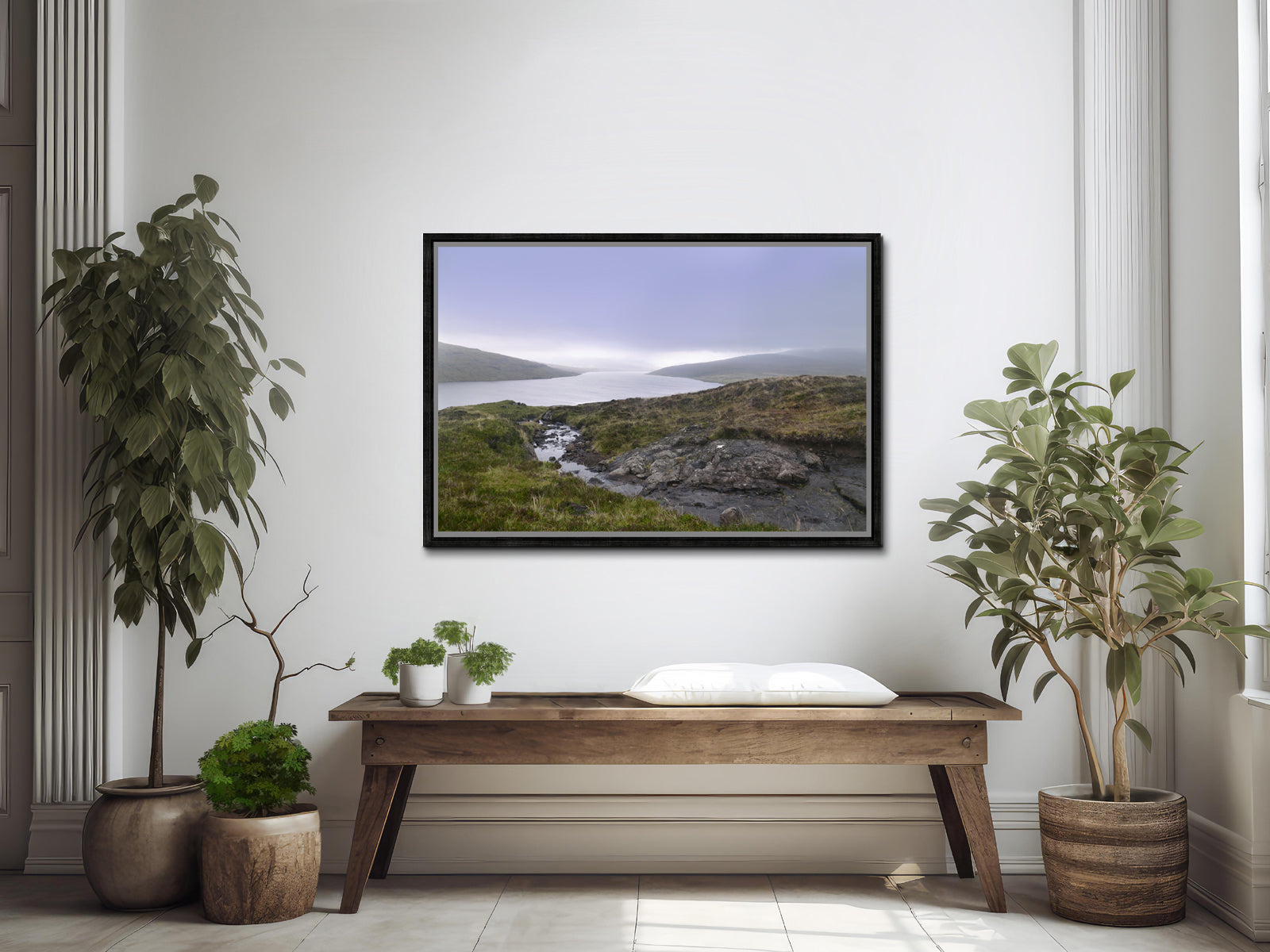A beautiful picture of Sørvágsvatn lake, the ‘lake above the Ocean’ in the Faroe Islands. Framed Canvas wall art by Kristen Olivares