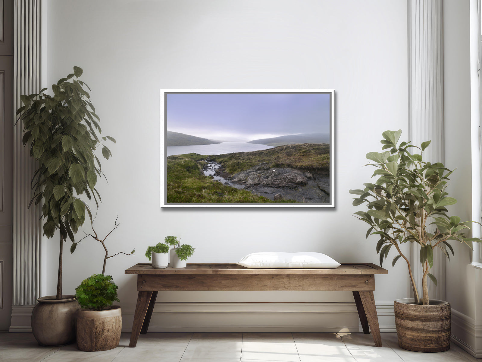 A beautiful picture of Sørvágsvatn lake, the ‘lake above the Ocean’ in the Faroe Islands. Framed Canvas wall art by Kristen Olivares