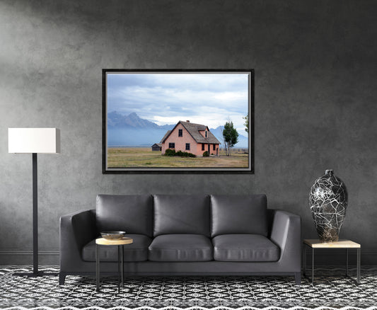 Standing in the Tetons-Fine Art Photography-An Old, Concrete, Pinkish House in the Grand Tetons-John Moulton Barns