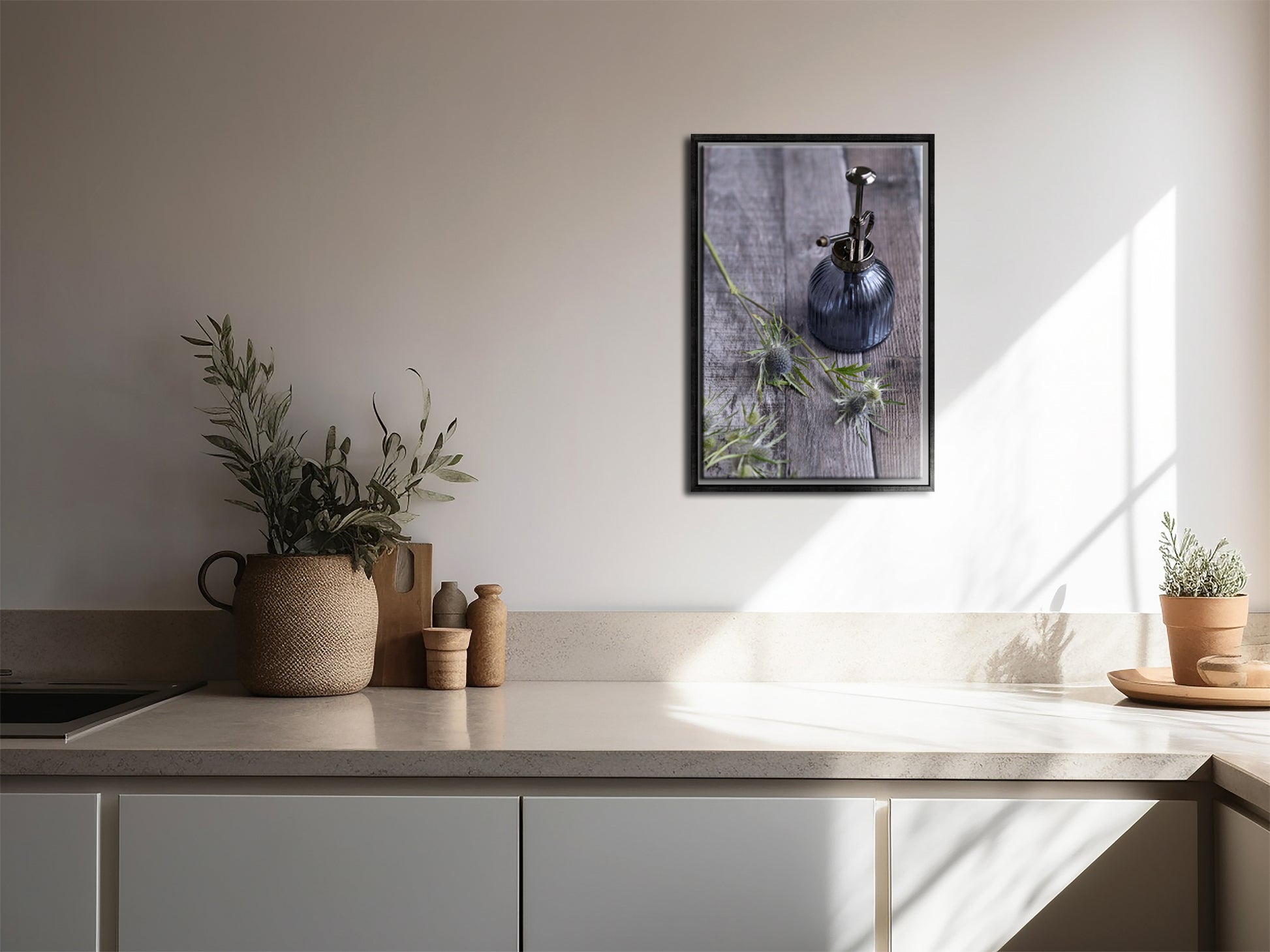Beautiful still life of a vintage glass bottle- framed fine art print by Kristen Olivares