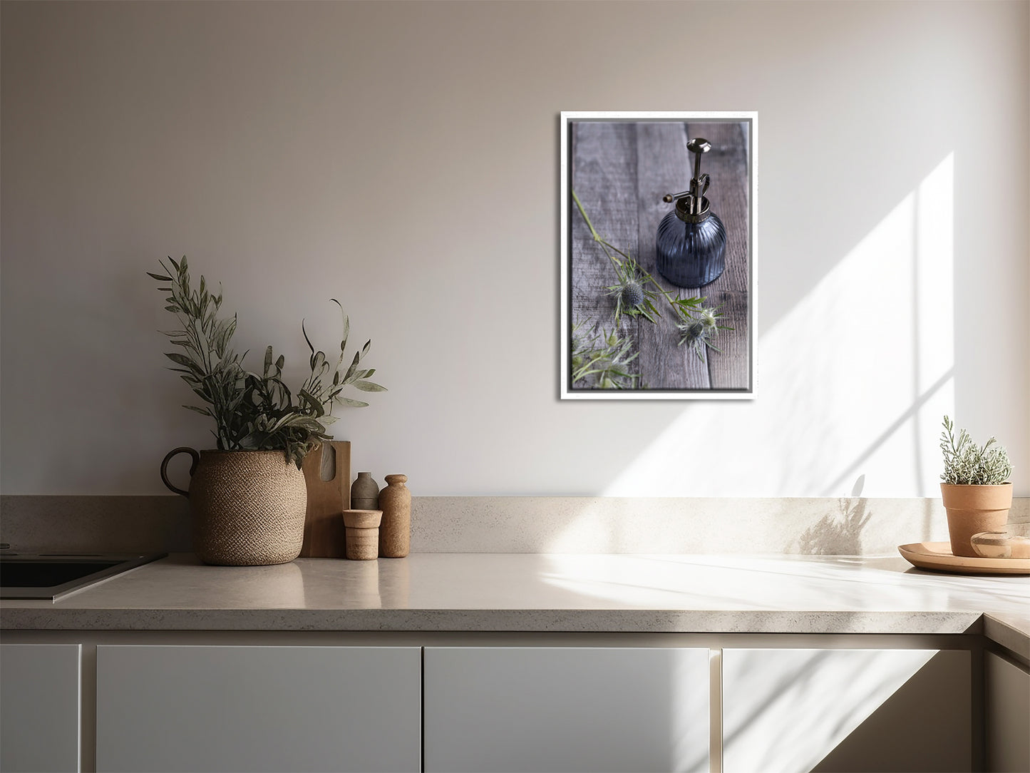 Beautiful still life of a vintage glass bottle- framed fine art print by Kristen Olivares