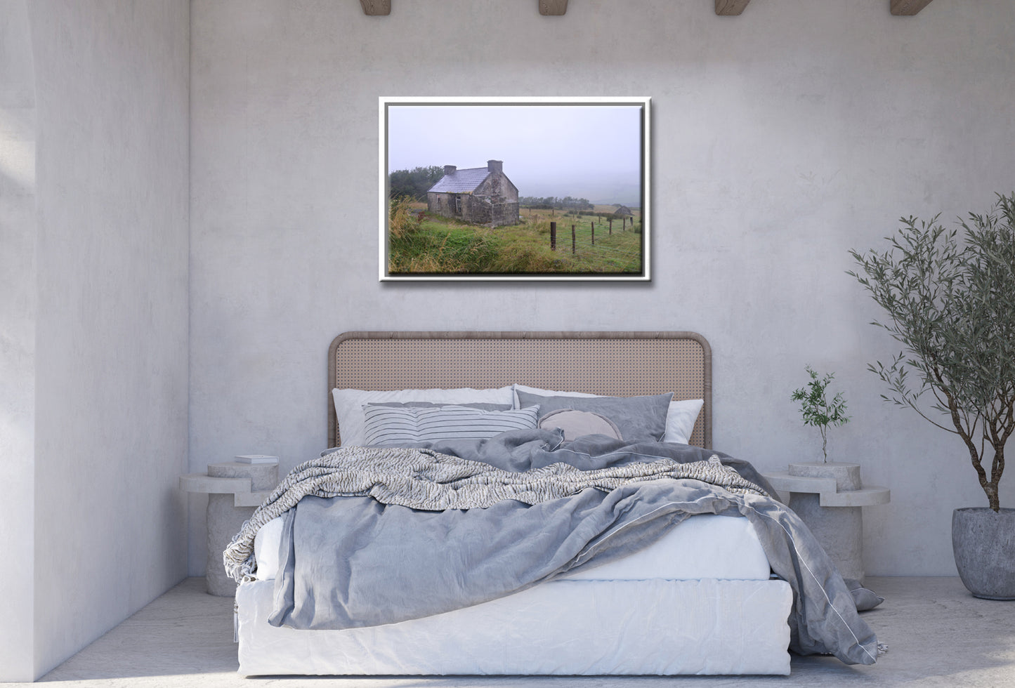 Old Abandoned stone home in Ireland. framed Canvas Wall art for your home. By Kristen Olivares