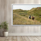 Two beautiful wild horses strolling along together in the western fields of Yellowstone.Framed canvas wall art. Fine Art Photography by Kristen Olivares