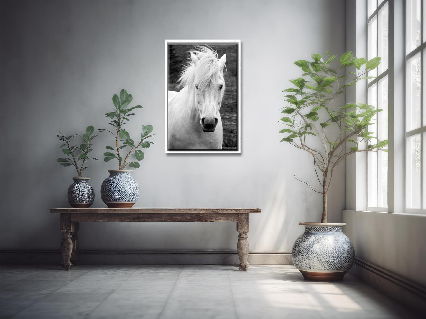 White Beauty-Fine Art Photography- Proud Icelandic Horse-Freedom-Black and White