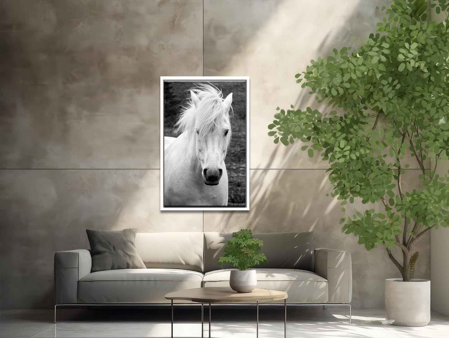 White Beauty-Fine Art Photography- Proud Icelandic Horse-Freedom-Black and White