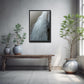 A beautiful white feather covered in rain drops. Framed fine art photography by Kristen Olivares.